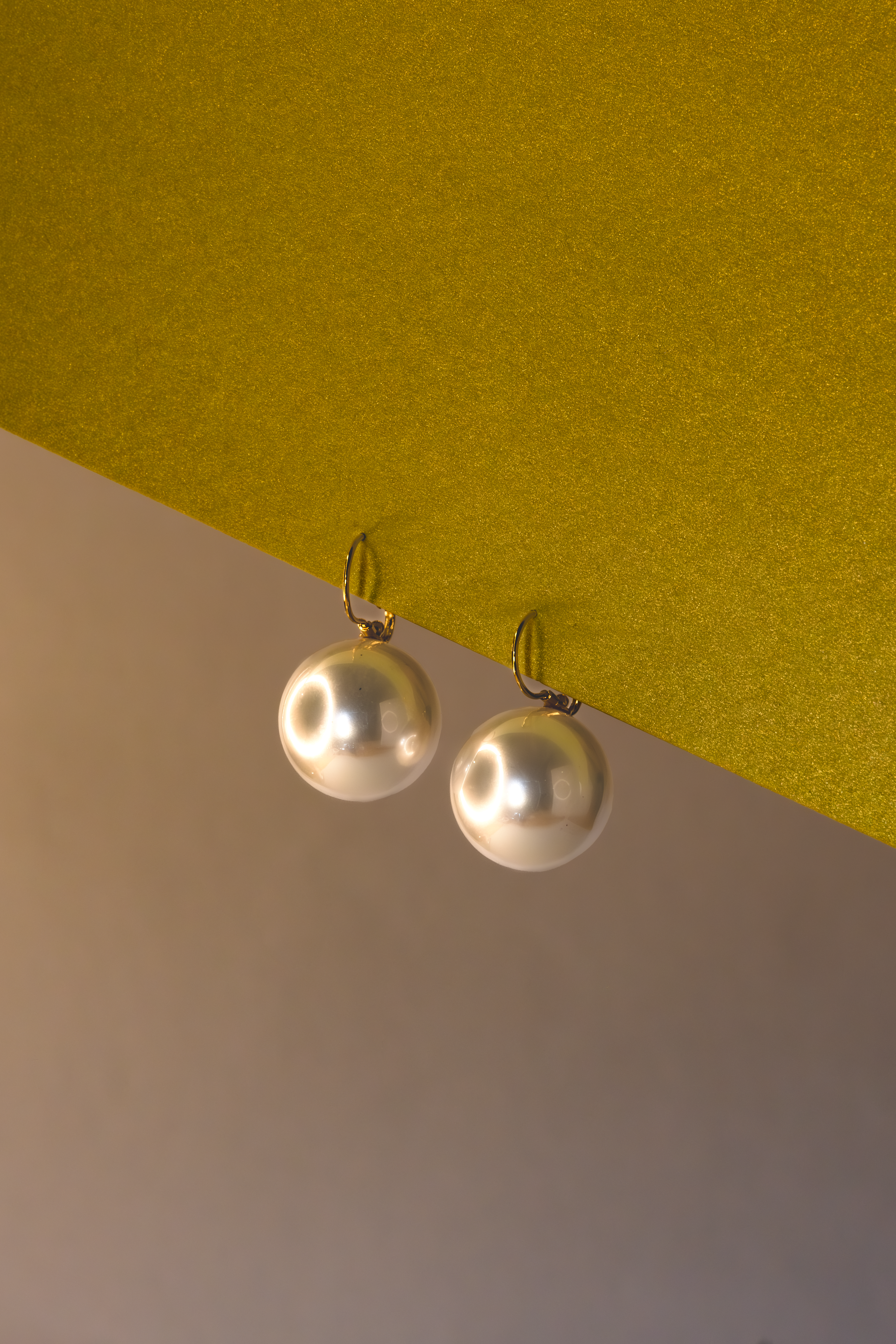 Gold Pearl Drop, earrings
